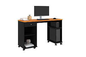 MESA COMPUTADOR MILLION PRETO/CINAMOMO - PATRIMAR