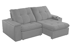 SOFA RETR IBIZA 230 C/PT COPO VEL CINZA/20 - IMPERIO