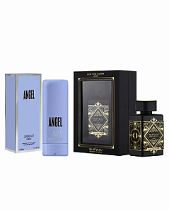 Combo Bade’e Al Oud Oud For Glory Lattafa Eau de Parfum 100ml + Hidratante Angel Isabelle 200ml - Masculino