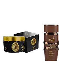 Combo Asad Bourbon Eau de Parfum Lattafa - 100ml + Pasta Asad Extra Concentrada Isabelle La Belle - 200g - Masculino