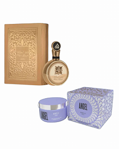 Combo Fakhar Gold Extrait Eau de Parfum Lattafa - 100ml + Pasta Angel Isabelle Extra concentrada - 200g