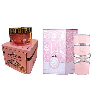 Combo Yara Eau de Parfum Lattafa - 100ml + Pasta Sabah Al Ward Sugar Isabelle Extra Concentrada - 200g - Feminino