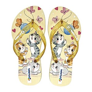 Chinelo Feminino Kids Gato - Olinda