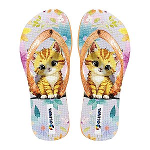 Chinelo Feminino Kids Gato - Olinda