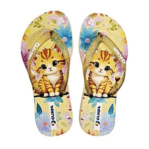 Chinelo Feminino Kids Gato - Olinda