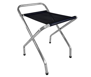 Suporte De Malas Alumínio Com Encosto Dobrável Hotel Até 100kg Preto - 648 Zaka