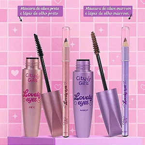 Kit Máscara de Cílios e Lápis de Olho City Girls