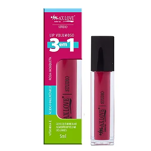 Gloss Labial Max Love Lip Volumoso 3 em 1