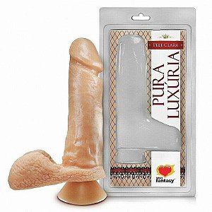 Prótese Realística com Escroto e Ventosa 17 cm x 4,5cm