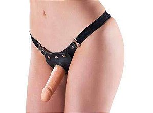 Cinta para prótese com vibro Strap On - Reforçada com ajustes pela lateral