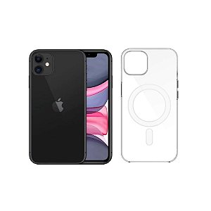 Capa Transparente MagSafe Para iPhone 11 Carregamento Por Indução