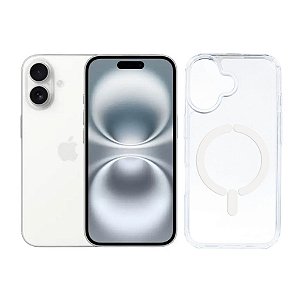 Capa Transparente MagSafe Para iPhone 16 Plus Carregamento Por Indução