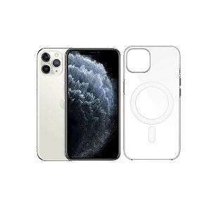 Capa Transparente MagSafe Para iPhone 11 Pro Carregamento Por Indução