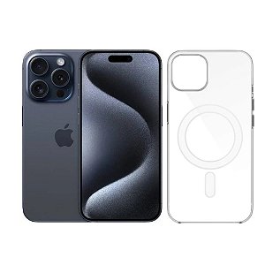 Capa Transparente MagSafe Para iPhone 15 Pro max Carregamento Por Indução