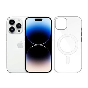 Capa Transparente MagSafe Para iPhone 14 Pro Max Carregamento Por Indução