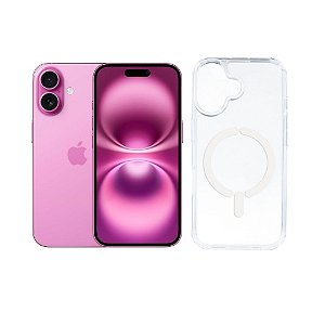 Capa Transparente MagSafe Para iPhone 16 Carregamento Por Indução