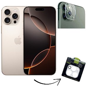 Película de Proteção Para Câmera do iPhone 16 Pro Max