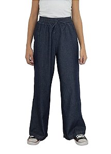 Calça Pantalona Wide Leg Escura Infantojuvenil com Elástico MMS Store