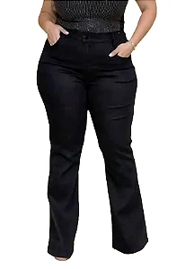 Calça Flare Preta Feminina Moderna Premium 46 ao 60