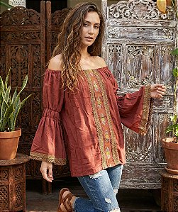 Blusa Ciganinha Marrom