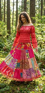 Saia Cigana em Patchwork