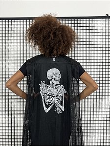 Camisão Tela Caveira - PRETO