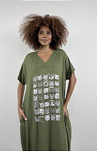 Vestido Vogue V Gatos - VERDE EXERCITO