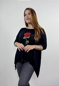 Blusa Pontas Rosa Bordada