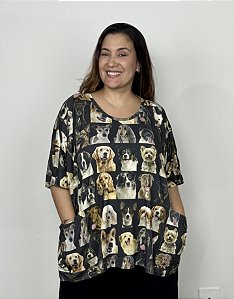 Blusa quadrada Cachorros - CORES