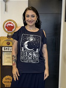 Blusa Ombro La luna - AZUL MARINHO