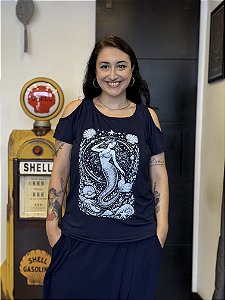 Blusa Ombro Sereia - AZUL MARINHO