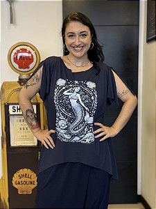 Blusa Borboleta Sereia - AZUL MARINHO