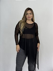 Blusa Ponta Tule - PRETO