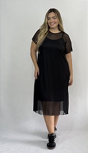 Vestido Tule - PRETO