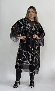 Quimono Longo Tule RJ - PRETO