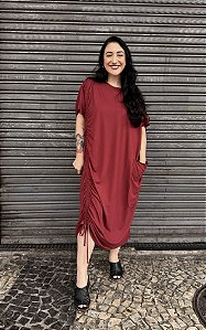 Vestido Fluxo Bordô - BORDÔ