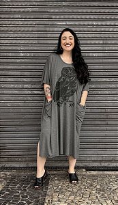 Tunica Quadrada Coruja - CINZA ESCURO