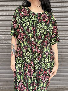 Vestido Pregas Papagaio - PRETO