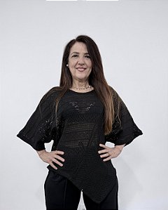 Blusa Ponta Tricot - PRETO