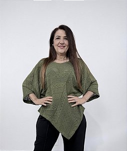 Blusa Ponta Tricot - VERDE EXERCITO
