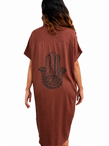Chemise Hamsa - MARRON