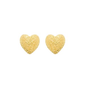 Brinco Dourado de Coração Irregular