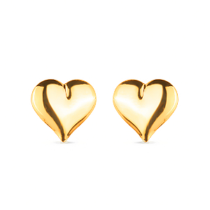 Brinco Dourado de Coração Médio