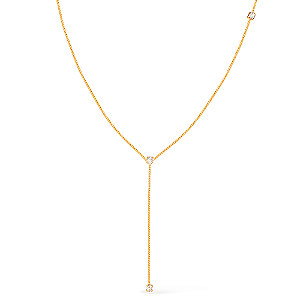 Colar Dourado Gravatinha com Pontos de Luz