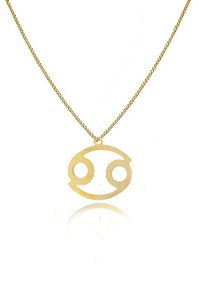 Colar Personalizado Signo De Câncer Folheado Em Ouro 18k