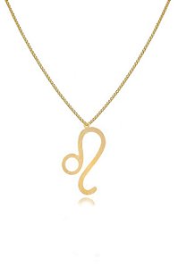 Colar Personalizado Signo De Leão Folheado Em Ouro 18k