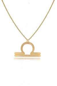 Colar Personalizado Signo De Libra Folheado Em Ouro 18k