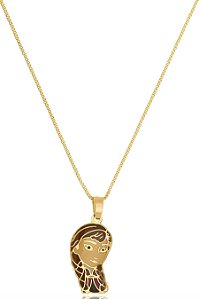 Colar Personalizado Ana Frozen Folheado Em Ouro 18k