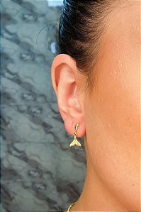 Brinco Cauda De Sereia Banhado Em Ouro 18k