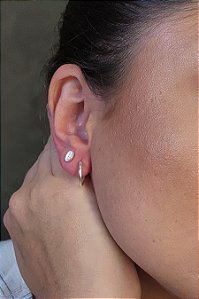 Brinco Argolinha Lisa 2x15 Em Prata 925